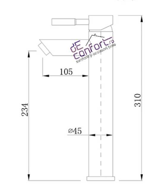 Baterie inalta inox montare blat langa chiuveta Tube pipa fixa [3]