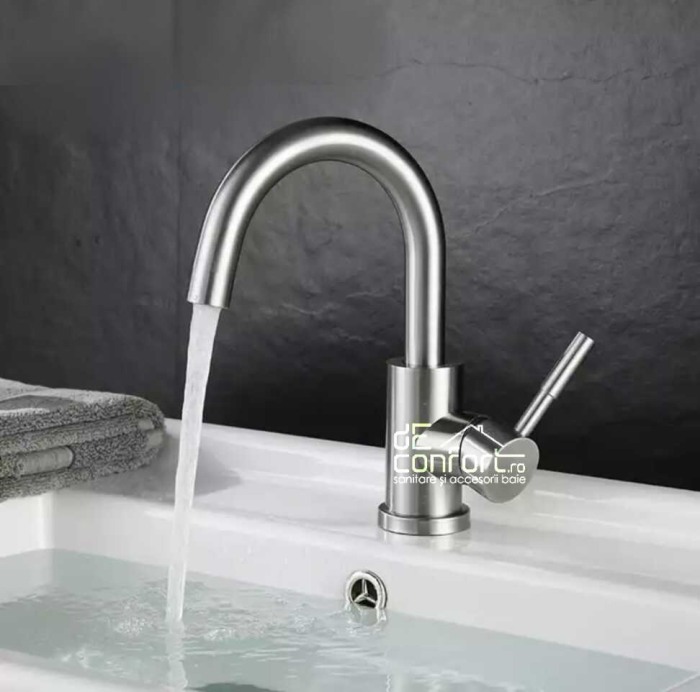 Baterie inox crom periat inaltime medie [5]