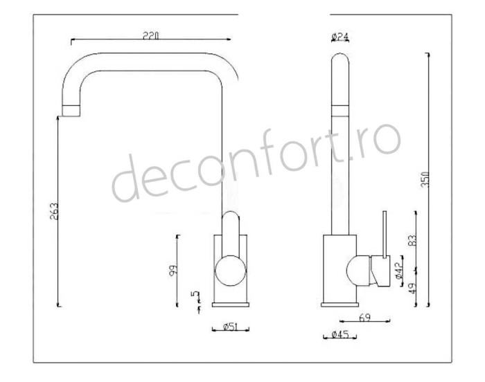 Baterie inox lebada STEEL finisaj crom periat montare chiuveta bucatarie [3]