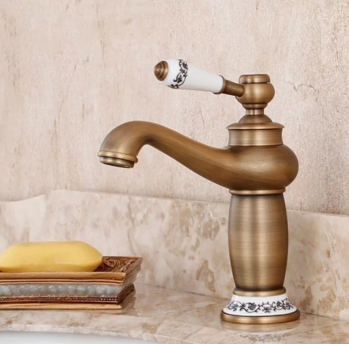 Baterie lavoar antichizata elemente ceramice decor Kimi [2]