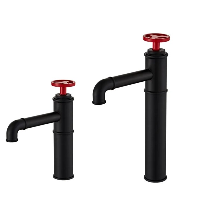 Baterie lavoar aspect industrial negru rosu [5]