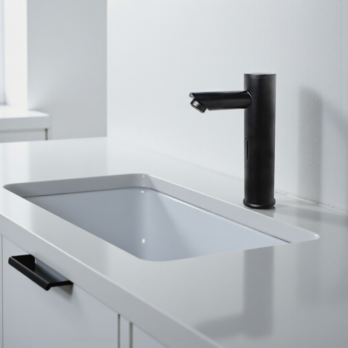 Baterie senzor lavoar baie neagra cu robinet amestec [2]