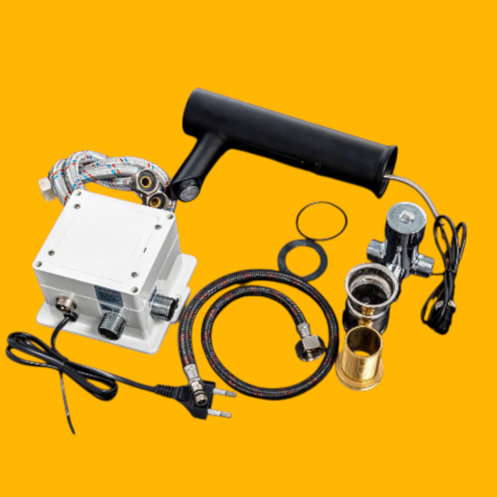 Baterie senzor lavoar baie neagra cu robinet amestec [3]