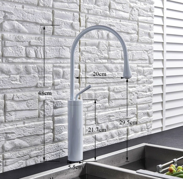 Baterie lavoar inalta alba Drop [3]