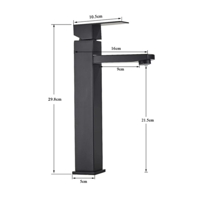 Baterie lavoar inalta neagra montare blat AGS [3]