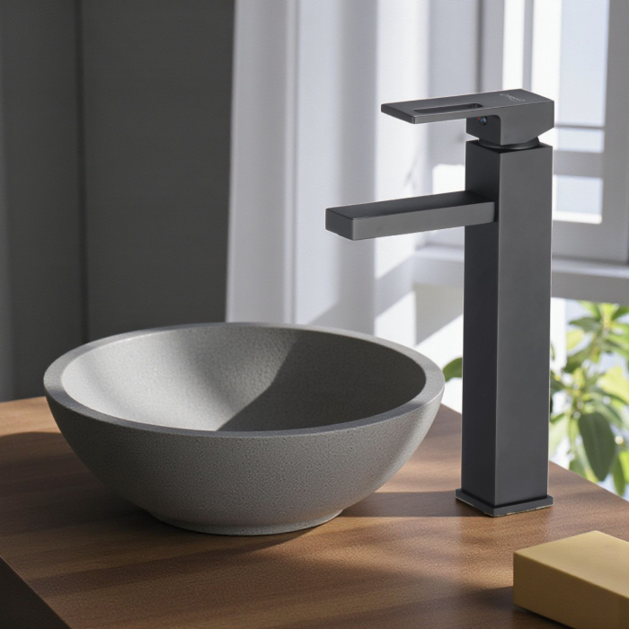 Baterie lavoar inalta negru montare blat MILO [2]