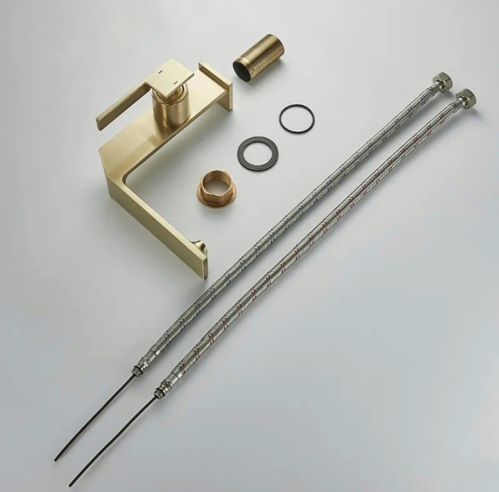Baterie lavoar inaltime medie antichizat gold Molde [6]