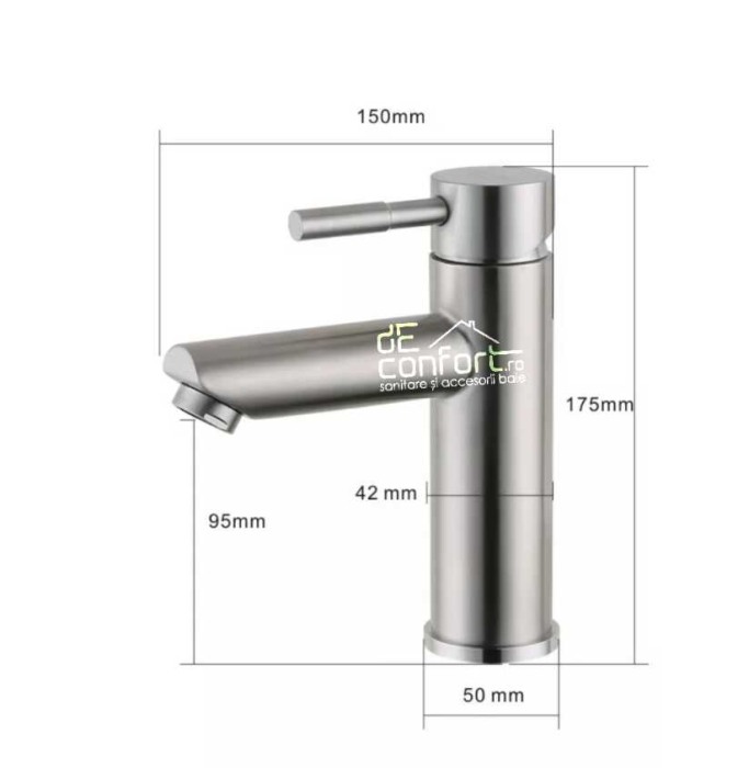 Baterie lavoar inox montare chiuveta Starke Tube catus ceramic [3]