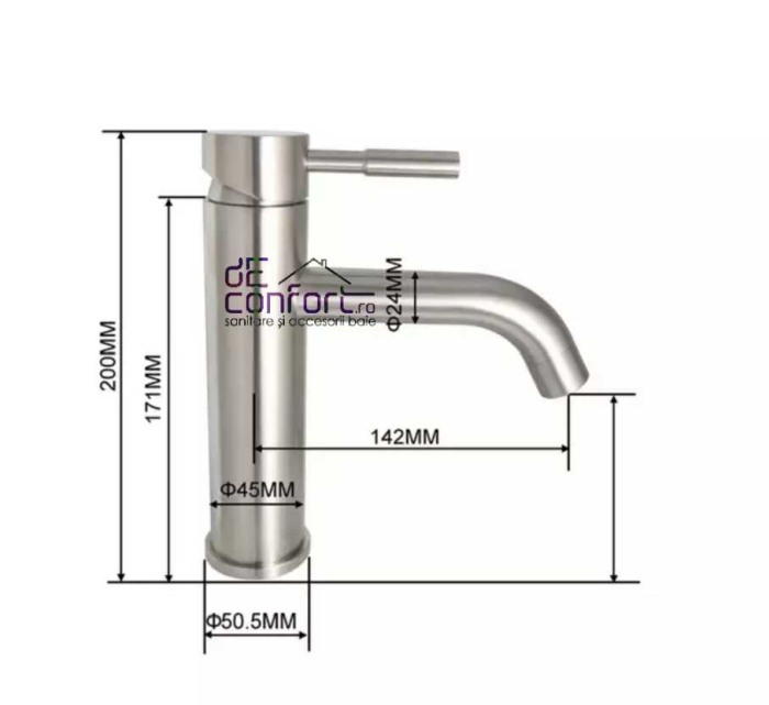 Baterie lavoar inox montare chiuveta Starke Tube pipa curbata [3]