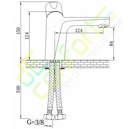 Baterie lavoar neagra LYRA - montare chiuveta baie [2]