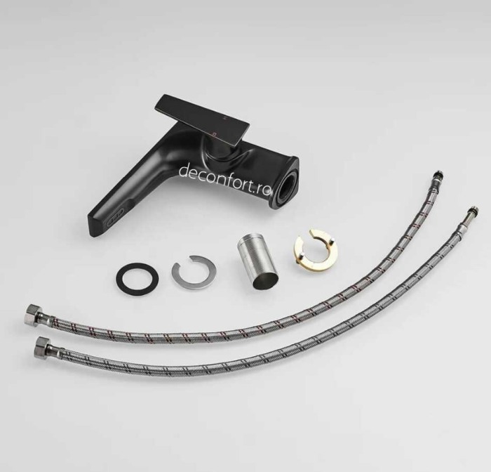 Baterie lavoar negru antichizat pentru chiuveta baie Moss Dark [5]