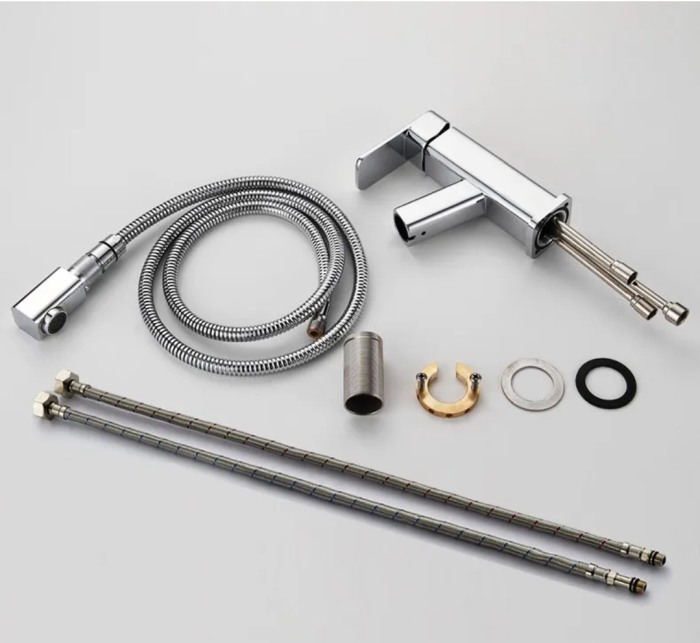 Baterie lavoar salon dus extractabil cromata rectangulara [3]