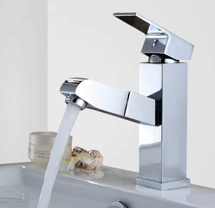 Baterie lavoar salon dus extractabil cromata rectangulara [2]