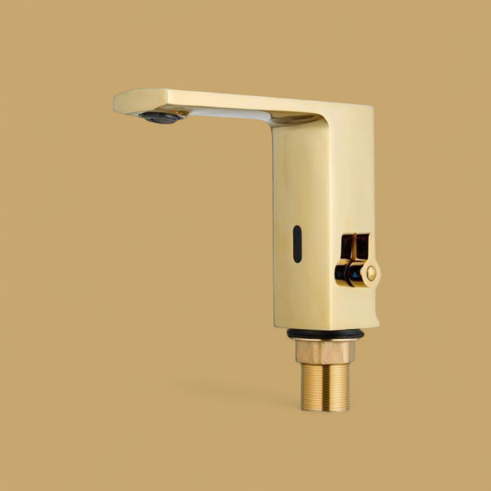 Baterie lavoar senzor aurie gold cu reglare temperatura apa alama bronz vintage [2]