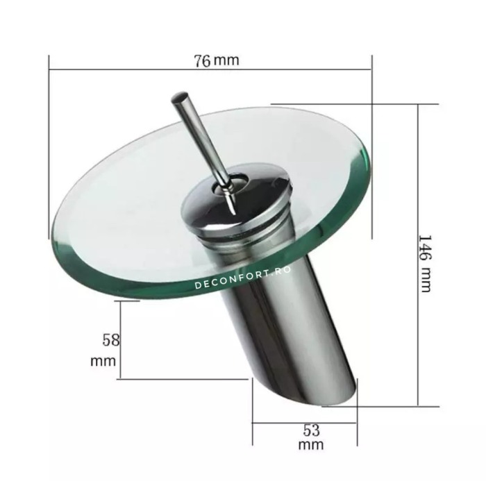Baterie lavoar sticla cascada ClasicSmall montare chiuveta [3]