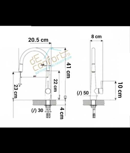 Baterie lebada dus extractibil crom periat mat - Viborg [6]