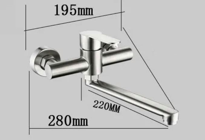 Baterie perete inox cromat pipa lunga Steel [4]