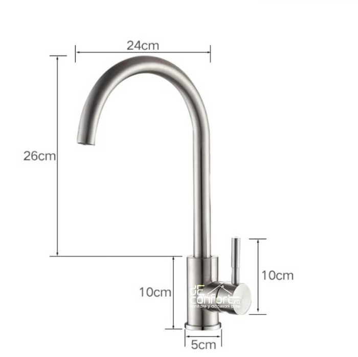 Baterie pipa lebada bucatarie inox satinat Mood Satin montare chiuveta [3]