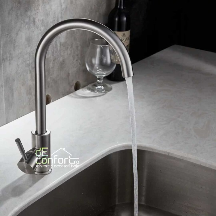 Baterie pipa lebada bucatarie inox satinat Mood Satin montare chiuveta [2]