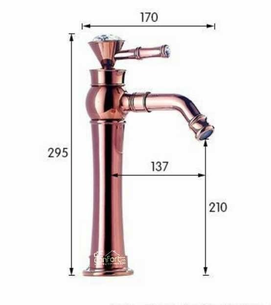 Baterie retro montare blat Rose Gold Benin apa calda-rece [5]