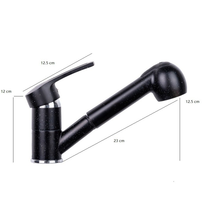 Baterie salon neagra GRANIT cu dus [2]