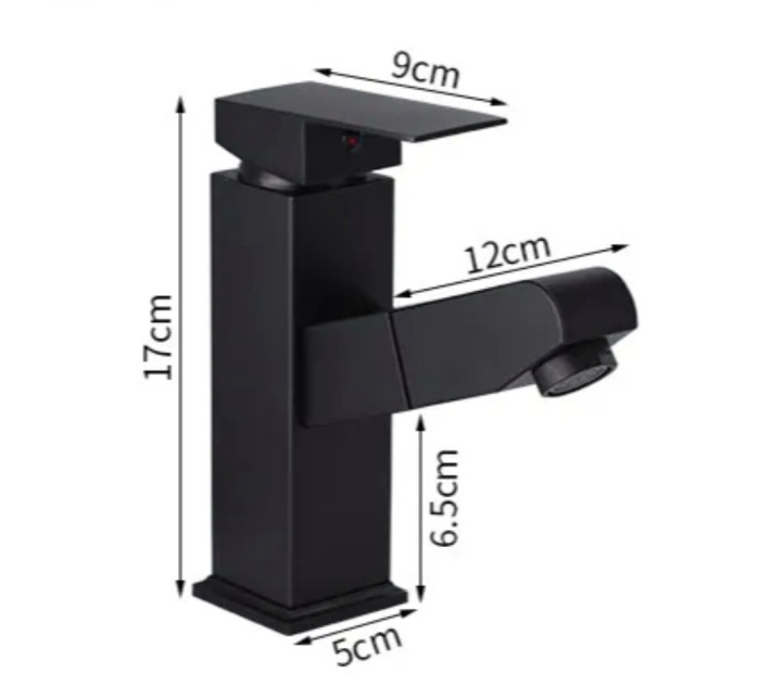 Baterie salon rectangulara neagra para dus extractabil [5]