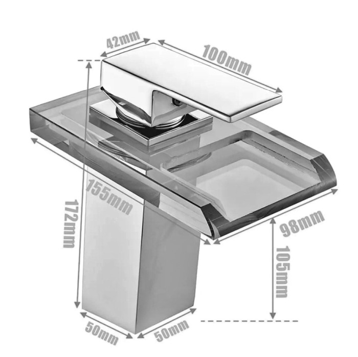 Baterie sticla cascada led Preston neagra [6]