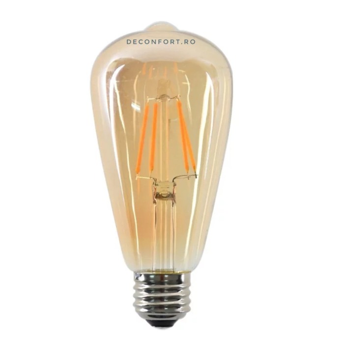 Bec filament incandescent Edison 4w LED dulie e27 lumina calda ST64 [2]