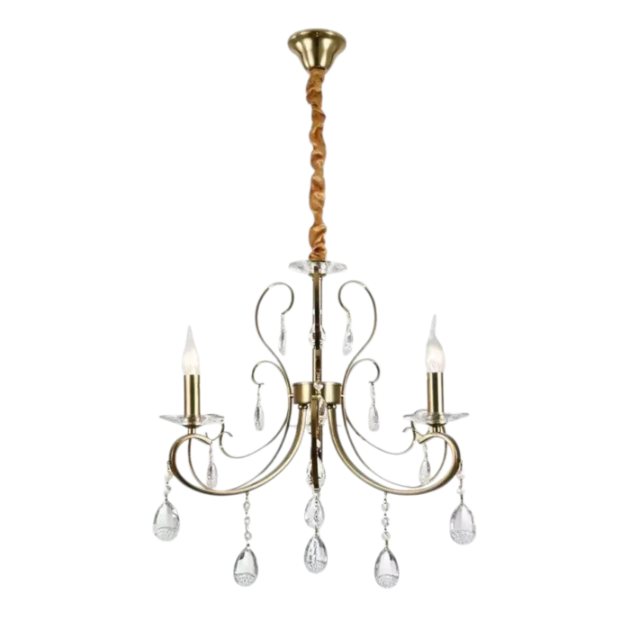 Candelabru 3 brate E14 auriu inaltime reglabila [1]