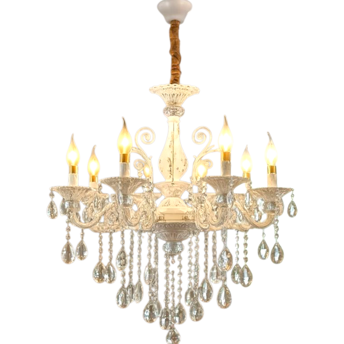 Candelabru Cristal 8 brate E14 alb ROYAL [1]