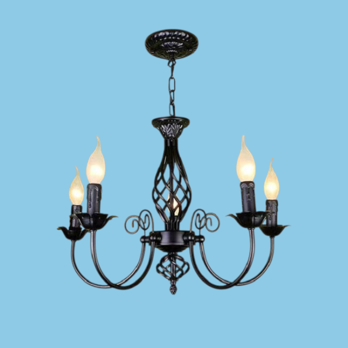 Candelabru 5 brate negru E14 inaltime reglabile Perla [3]