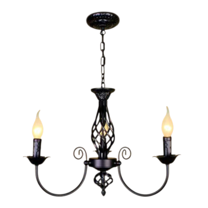 Candelabru 5 brate negru E14 inaltime reglabile Perla [1]