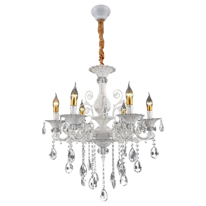 Candelabru Cristal 6 brate E14 alb ROYAL [1]