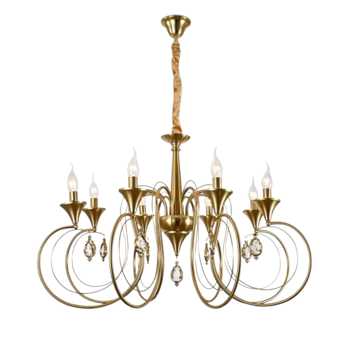 Candelabru cristal 8xE14 auriu inaltime reglabila - Frederick [1]
