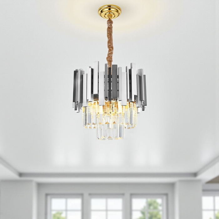 Candelabru cristal argintiu silver rotund 5xE14 BLOIS 40cm [3]