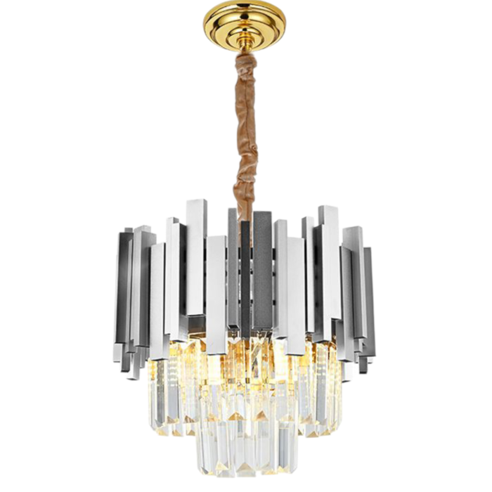 Candelabru cristal argintiu silver rotund 5xE14 BLOIS 40cm [1]