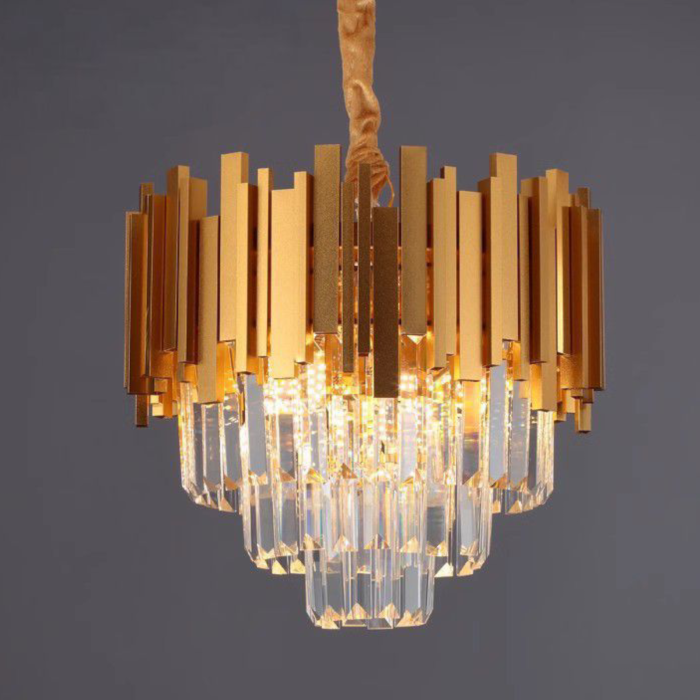 Candelabru cristal auriu gold 3xE14 BLOIS 30cm rotund [3]