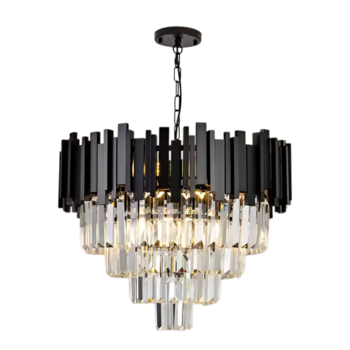 Candelabru cristal negru auriu rotund 10xE14 BLOIS 60cm [1]