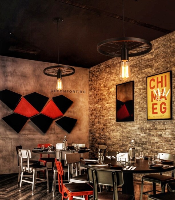 Candelabru led aspect vintage industrial roata un brat negru retro LOFT [4]