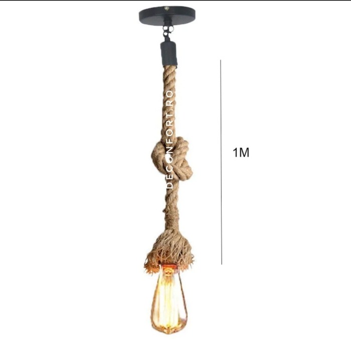 Candelabru sfoara aspect retro un brat dulie e27 fara bec Edison ROPE [4]