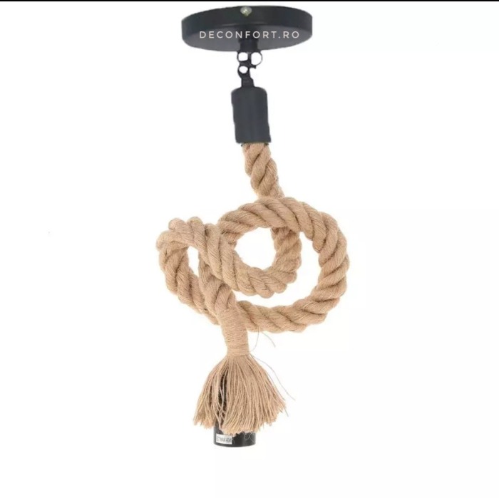 Candelabru sfoara aspect retro un brat dulie e27 fara bec Edison ROPE [2]