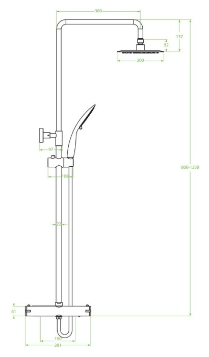 Coloana dus cu baterie termostatata FINO Thermo temperatura reglabila [2]
