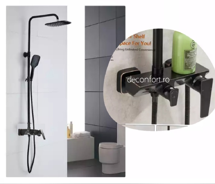 Coloana dus negru antichizat alama para furtun incluse Moss Dark trei functii [3]