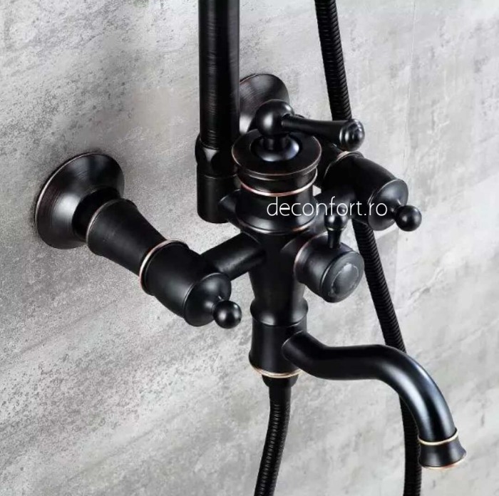 Coloana dus negru antichizat baterie cada si set dus Lavory Dark [2]