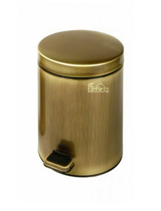 Cos gunoi retro bronz antichizat Venice 5l cu pedala galeata detasabila [2]