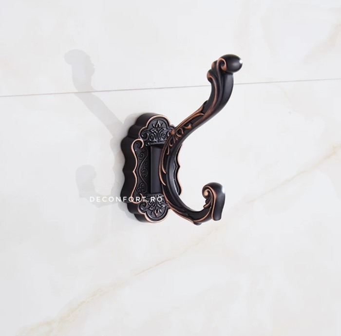 Cuier alama negru antichizat un brat [4]