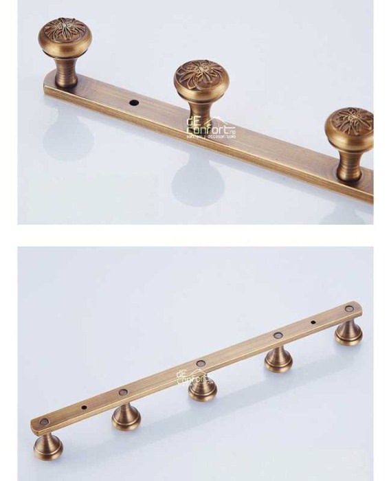 Cuier baie bronz antichizat 5 brate fixare perete [3]