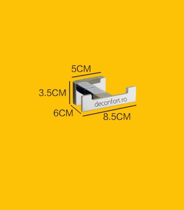 Cuier baie doua brate design liniar  cromat lucios Liner [3]