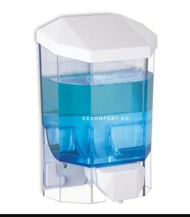 Dispenser detergent dezinfectant maini 500ml FLORA transparent capac alb [2]