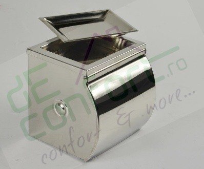 Dispenser inox hartie cu scrumiera rola mica [2]